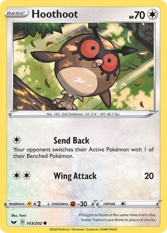 Image for Hoothoot (143/202) (SWSH01: Sword & Shield Base Set) - Pokemon