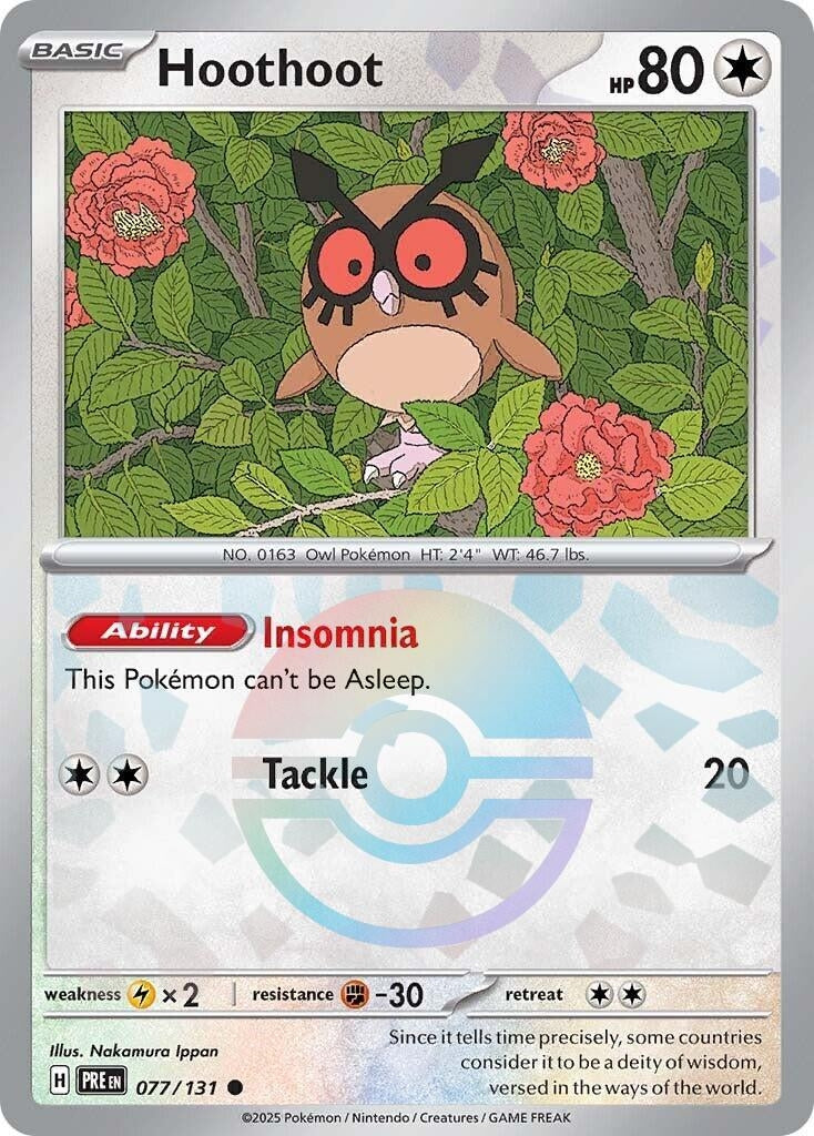 Image for Hoothoot (Poke Ball Pattern) (077/131) (SV: Prismatic Evolutions) - Pokemon