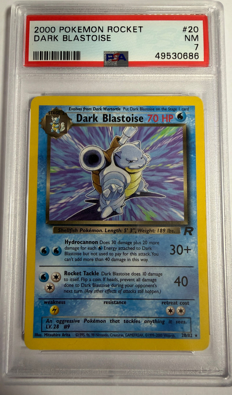 DARK BLASTOISE - RARE - TEAM ROCKET - PSA 7 POKEMON Single
