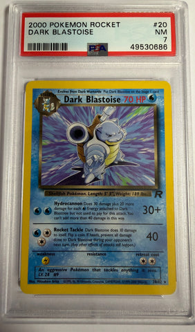 DARK BLASTOISE - RARE - TEAM ROCKET - PSA 7 POKEMON Single