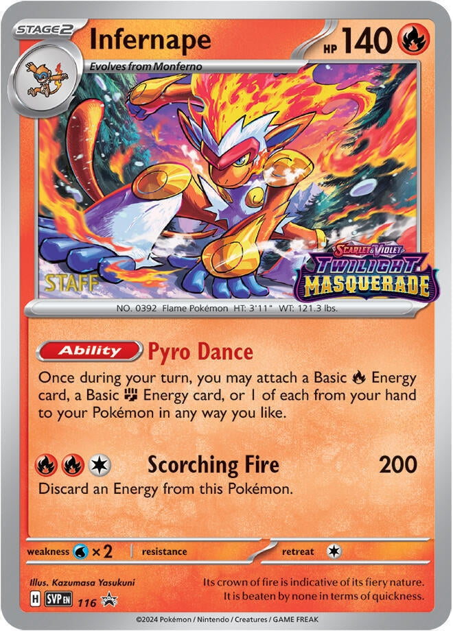 Image for Infernape - 116 (Prerelease) [Staff] (116) (SV: Scarlet & Violet Promo Cards) - Pokemon