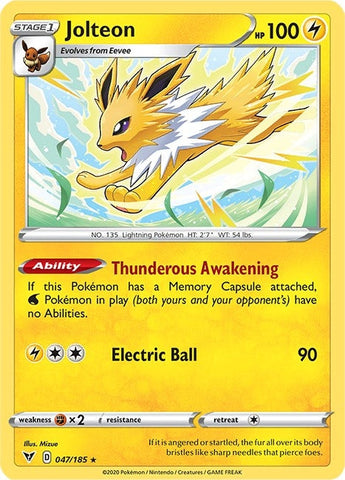 Image for Jolteon (047/185) (SWSH04: Vivid Voltage) - Pokemon