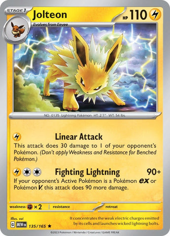 Image for Jolteon (135/165) (SV: Scarlet & Violet 151) - Pokemon