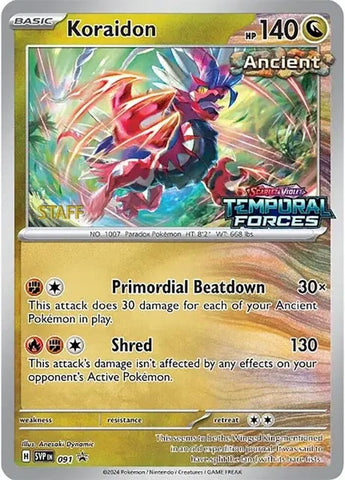 Image for Koraidon - 091 (Prerelease) [Staff] (091) (SV: Scarlet & Violet Promo Cards) - Pokemon