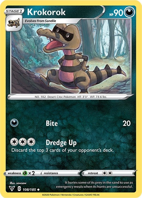 Image for Krokorok (108/185) (SWSH04: Vivid Voltage) - Pokemon