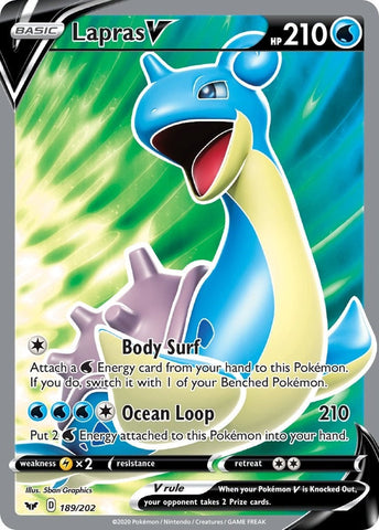 Image for Lapras V (Full Art) (189/202) (SWSH01: Sword & Shield Base Set) - Pokemon