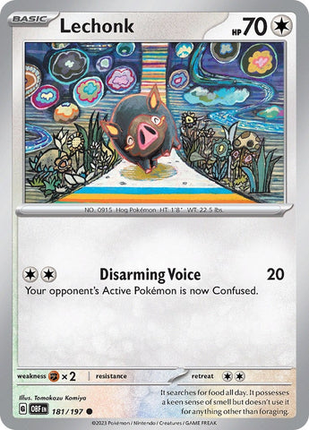 Image for Lechonk (181/197) (SV03: Obsidian Flames) - Pokemon