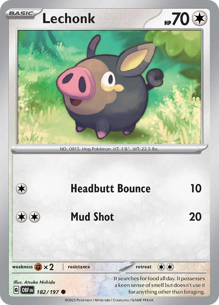 Image for Lechonk (182/197) (SV03: Obsidian Flames) - Pokemon