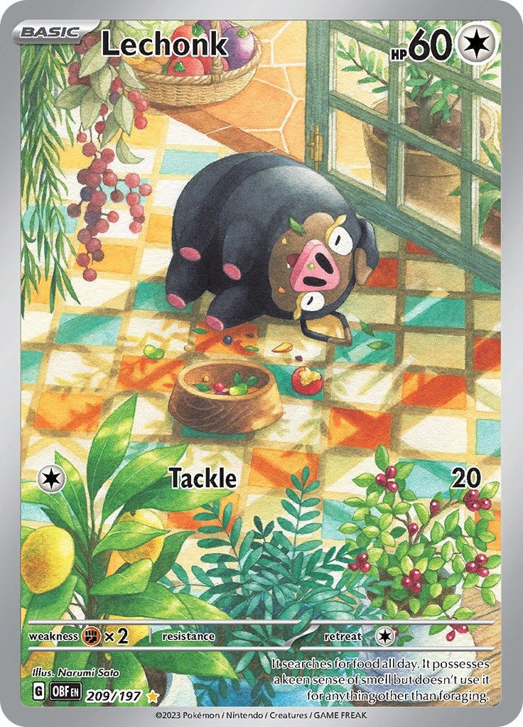 Image for Lechonk (209/197) (SV03: Obsidian Flames) - Pokemon