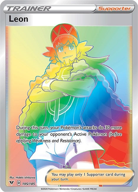 Image for Leon (Secret) (195/185) (SWSH04: Vivid Voltage) - Pokemon