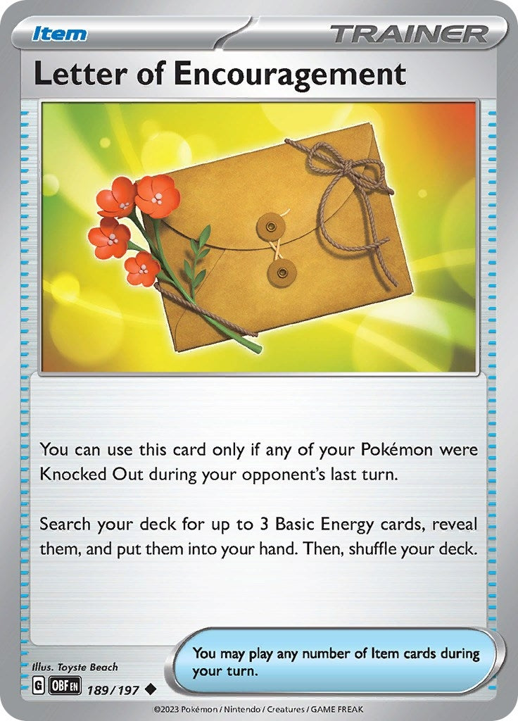 Image for Letter of Encouragement (189/197) (SV03: Obsidian Flames) - Pokemon
