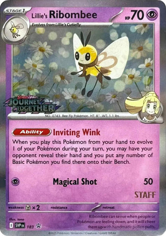 Image for Lillie's Ribombee - 183 (Prerelease) [Staff] (183) (SV: Scarlet & Violet Promo Cards) - Pokemon
