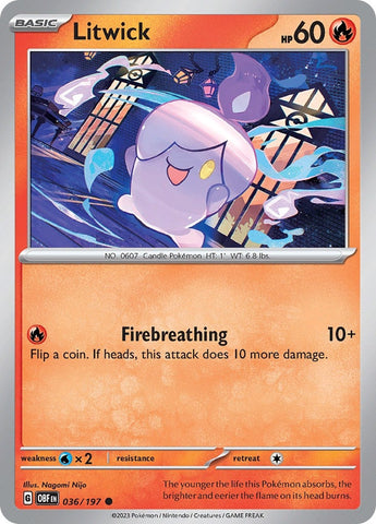 Image for Litwick (036/197) (SV03: Obsidian Flames) - Pokemon