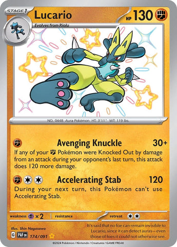 Image for Lucario (174/091) (SV: Paldean Fates) - Pokemon