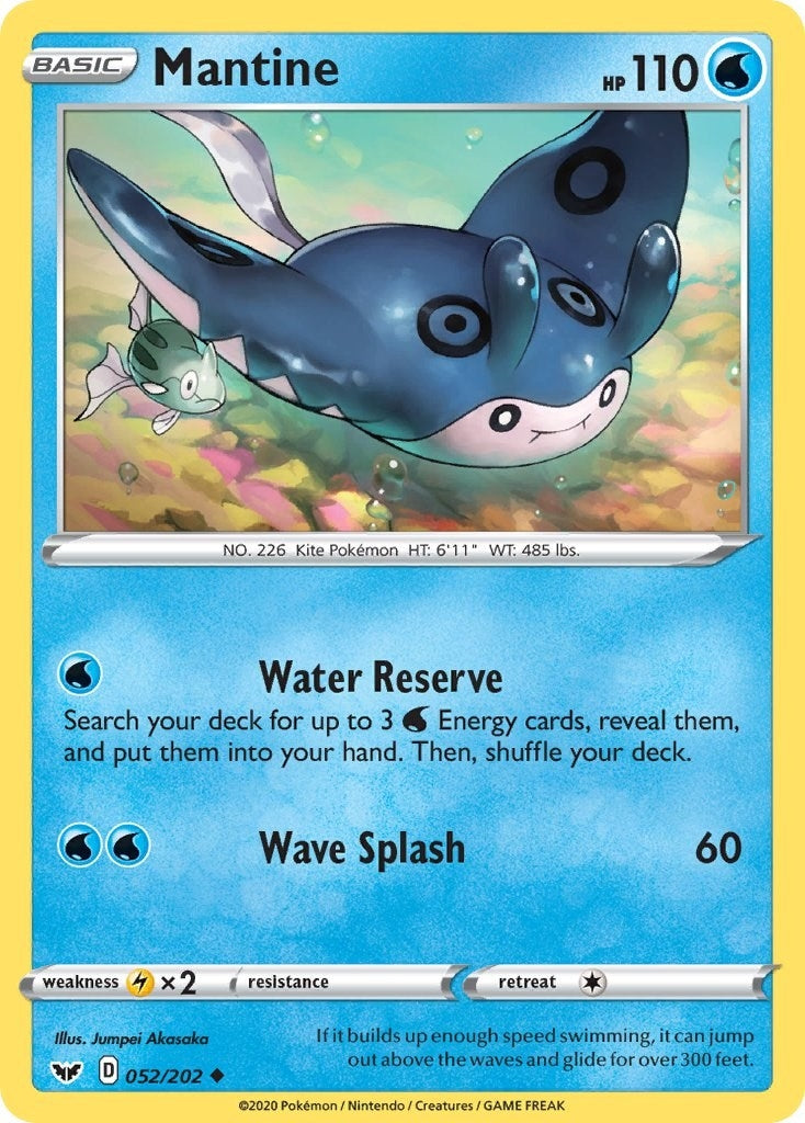 Image for Mantine (052/202) (SWSH01: Sword & Shield Base Set) - Pokemon