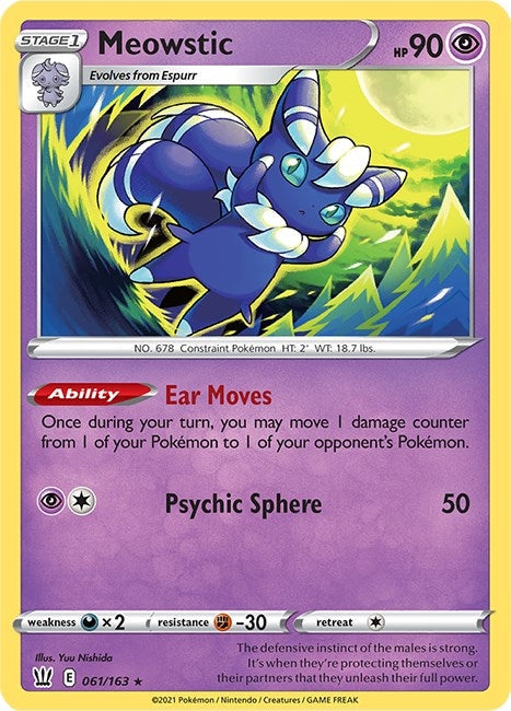 Image for Meowstic (061/163) (SWSH05: Battle Styles) - Pokemon