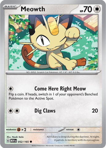Image for Meowth (052/165) (SV: Scarlet & Violet 151) - Pokemon
