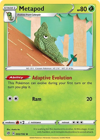 Image for Metapod (002/192) (SWSH02: Rebel Clash) - Pokemon