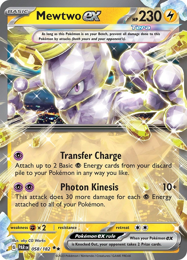 Image for Mewtwo ex (058/182) (SV04: Paradox Rift) - Pokemon