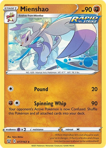 Image for Mienshao (077/163) (SWSH05: Battle Styles) - Pokemon
