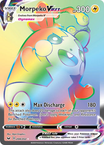 Image for Morpeko VMAX (Secret) (204/202) (SWSH01: Sword & Shield Base Set) - Pokemon