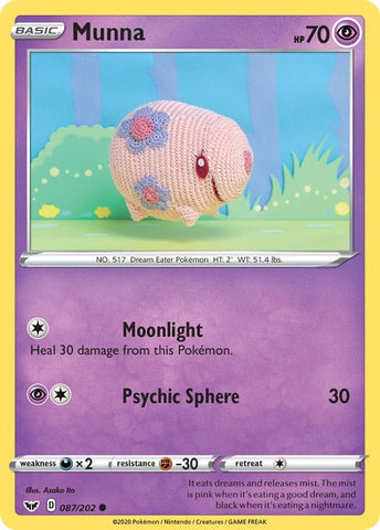 Image for Munna (087/202) (SWSH01: Sword & Shield Base Set) - Pokemon