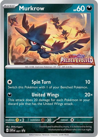 Image for Murkrow - 021 (Prerelease) (021) (SV: Scarlet & Violet Promo Cards) - Pokemon