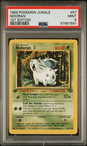 NIDORAN - 1ST EDITION - JUNGLE - PSA 9 POKEMON Single