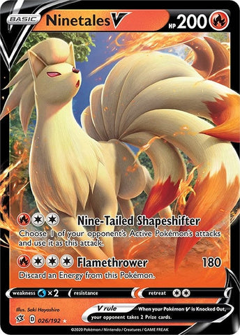 Image for Ninetales V (026/192) (SWSH02: Rebel Clash) - Pokemon