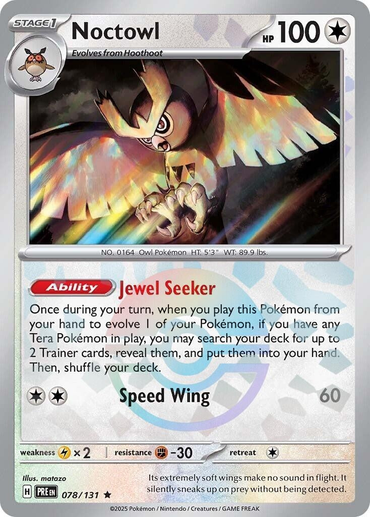 Image for Noctowl (Poke Ball Pattern) (078/131) (SV: Prismatic Evolutions) - Pokemon
