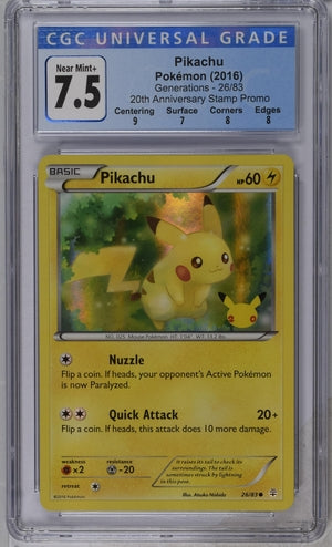 PIKACHU - GENERATIONS - CGC 7.5 Pokemon Single
