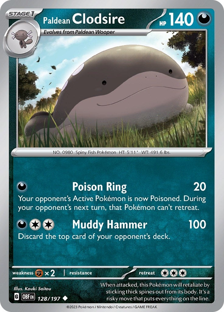 Image for Paldean Clodsire (128/197) (SV03: Obsidian Flames) - Pokemon