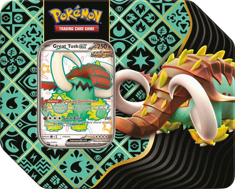 Image for Paldean Fates Tin [Great Tusk ex] - Pokemon