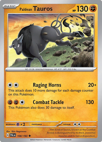 Image for Paldean Tauros (108/193) (SV02: Paldea Evolved) - Pokemon