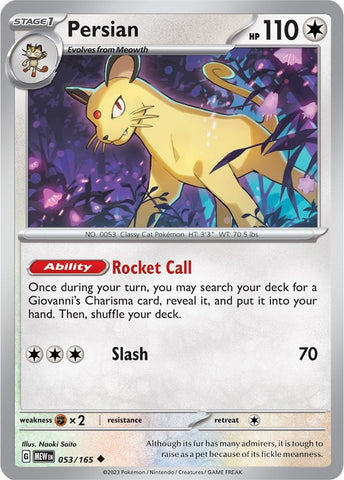 Image for Persian (053/165) (SV: Scarlet & Violet 151) - Pokemon
