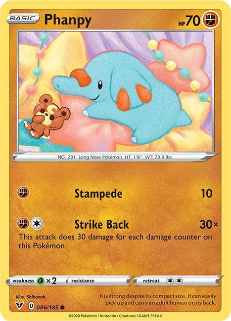Image for Phanpy (086/185) (SWSH04: Vivid Voltage) - Pokemon