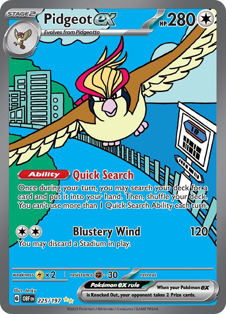 Image for Pidgeot ex (225/197) (SV03: Obsidian Flames) - Pokemon