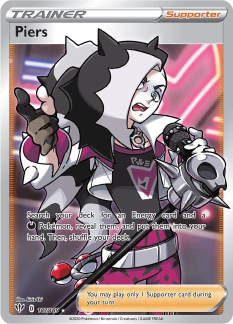 Image for Piers (Full Art) (187/189) (SWSH03: Darkness Ablaze) - Pokemon