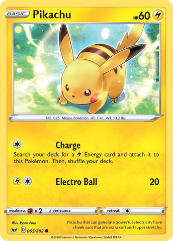 Image for Pikachu (065/202) (SWSH01: Sword & Shield Base Set) - Pokemon