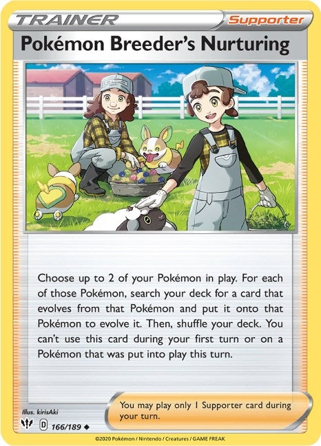 Image for Pokemon Breeder's Nurturing (166/189) (SWSH03: Darkness Ablaze) - Pokemon