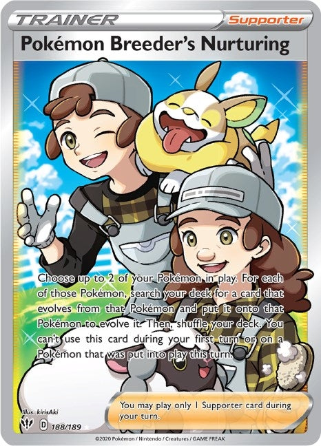 Image for Pokemon Breeder's Nurturing (Full Art) (188/189) (SWSH03: Darkness Ablaze) - Pokemon