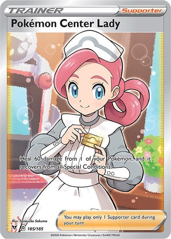 Image for Pokemon Center Lady (Full Art) (185/185) (SWSH04: Vivid Voltage) - Pokemon