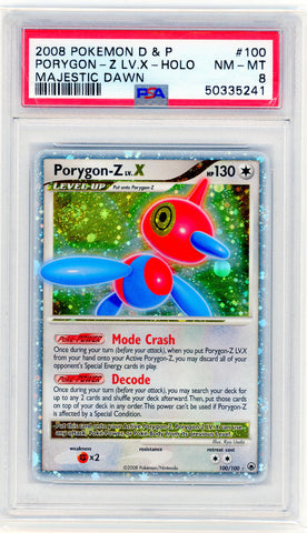 PORYGON-Z LV.X-HOLO MAJESTIC DAWN 2008 POKEMON DIAMOND & PEARL MAJESTIC DAWN PSA NM-MT 8 POKEMON Single