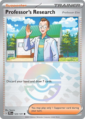 Image for Professor's Research [Professor Elm] (Poke Ball Pattern) (123/131) (SV: Prismatic Evolutions) - Pokemon