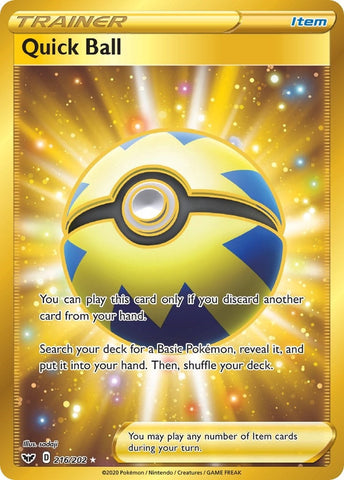 Image for Quick Ball (Secret) (216/202) (SWSH01: Sword & Shield Base Set) - Pokemon