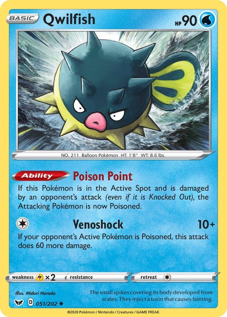 Image for Qwilfish (051/202) (SWSH01: Sword & Shield Base Set) - Pokemon