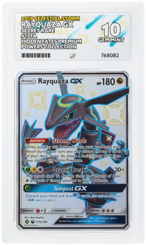 RAYQUAZA GX - SECRET RARE - HIDDEN FATES PREMIUM POWERS COLLECTION - ACE 10 ACE Grading