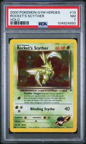 ROCKET'S SCYTHER - HOLO - GYM HEROES - PSA 7 POKEMON Single