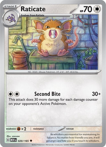 Image for Raticate (020/165) (SV: Scarlet & Violet 151) - Pokemon