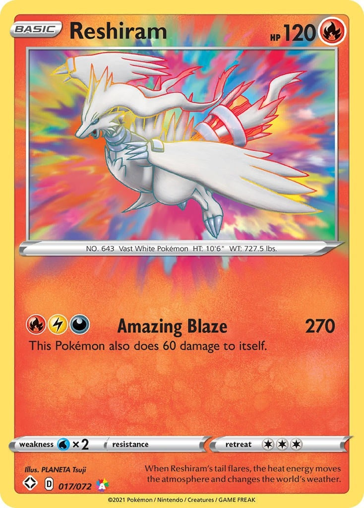 Image for Reshiram (017/072) (Shining Fates) - Pokemon